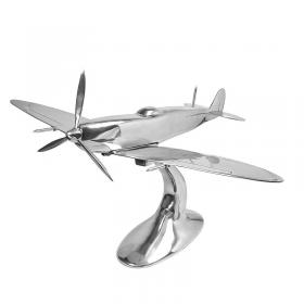 silver aluminium large spitfire model sculpture with 32 inch 81cm wingspan